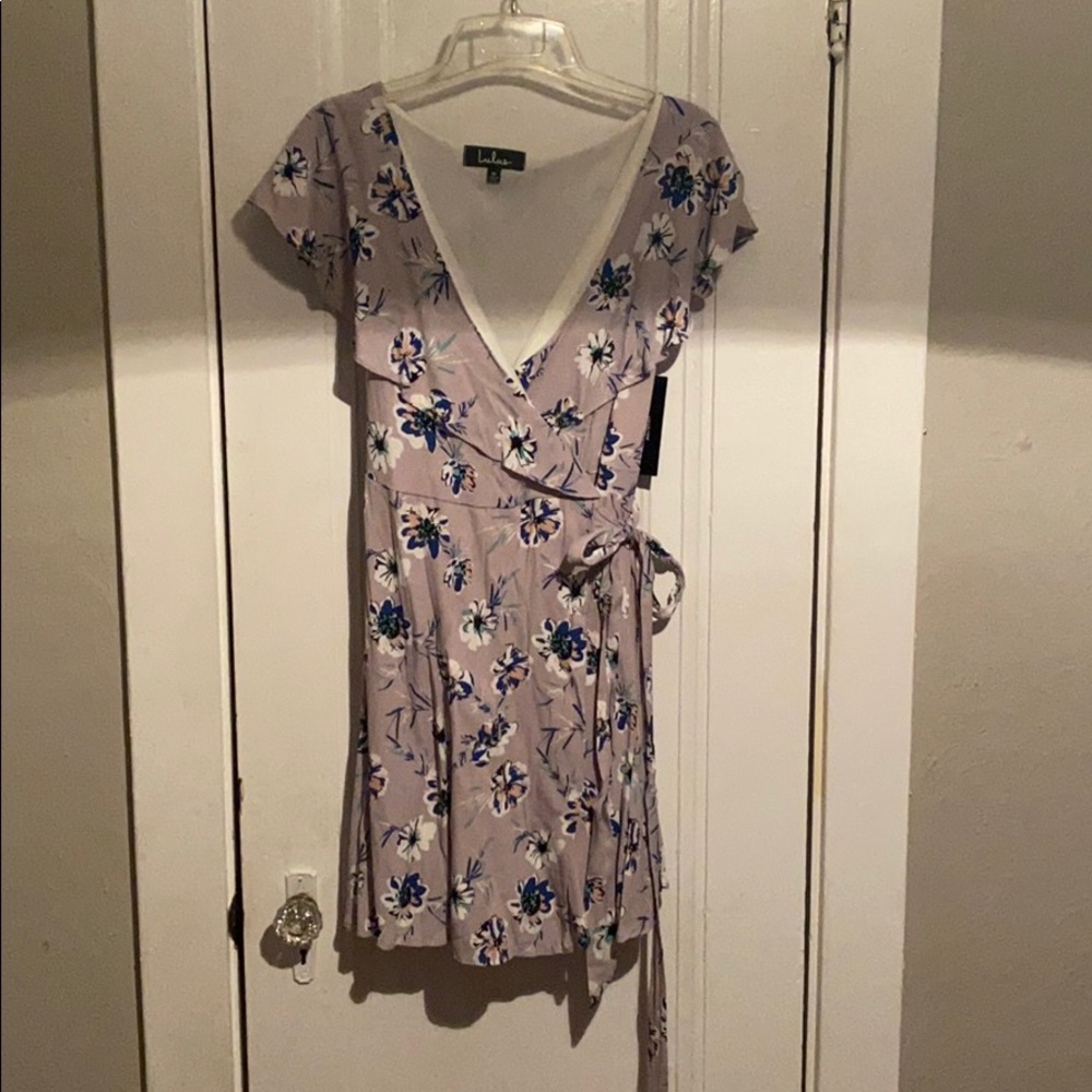 Lavender/Grey Floral Sun Dress